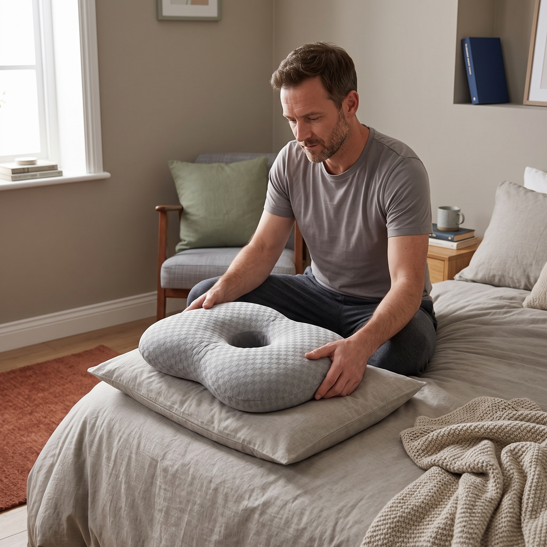 Adjustable Curved Ear Support Pillow with Ventilation Opening | Comfort for Ear-Friendly Sleep | Bed Pillows