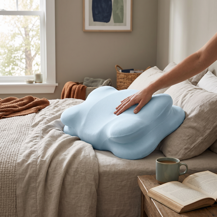 Adjustable Cloud Memory Foam Pillow with Dual Height Layers | Two Heights in One Soft Cloud | Bed Pillows