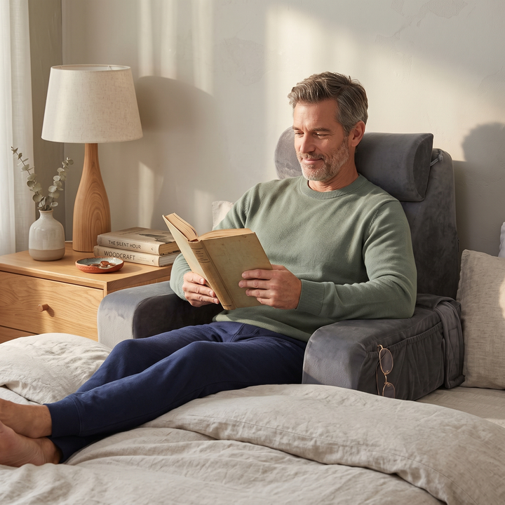 45-Degree Angled Bedrest Reading Pillow with Carry Handle | Angled Seat for Reading and Gaming | Wedge Pillows