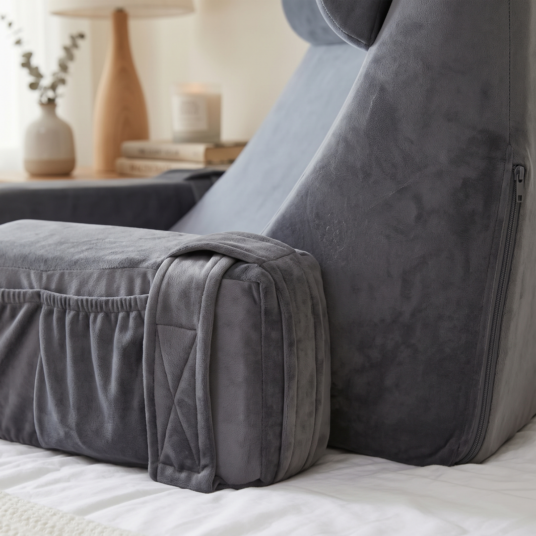 45-Degree Angled Bedrest Reading Pillow with Carry Handle | Angled Seat for Reading and Gaming | Wedge Pillows