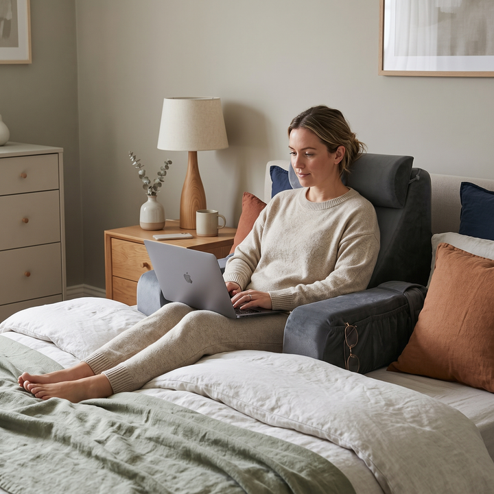 45-Degree Angled Bedrest Reading Pillow with Carry Handle | Angled Seat for Reading and Gaming | Wedge Pillows