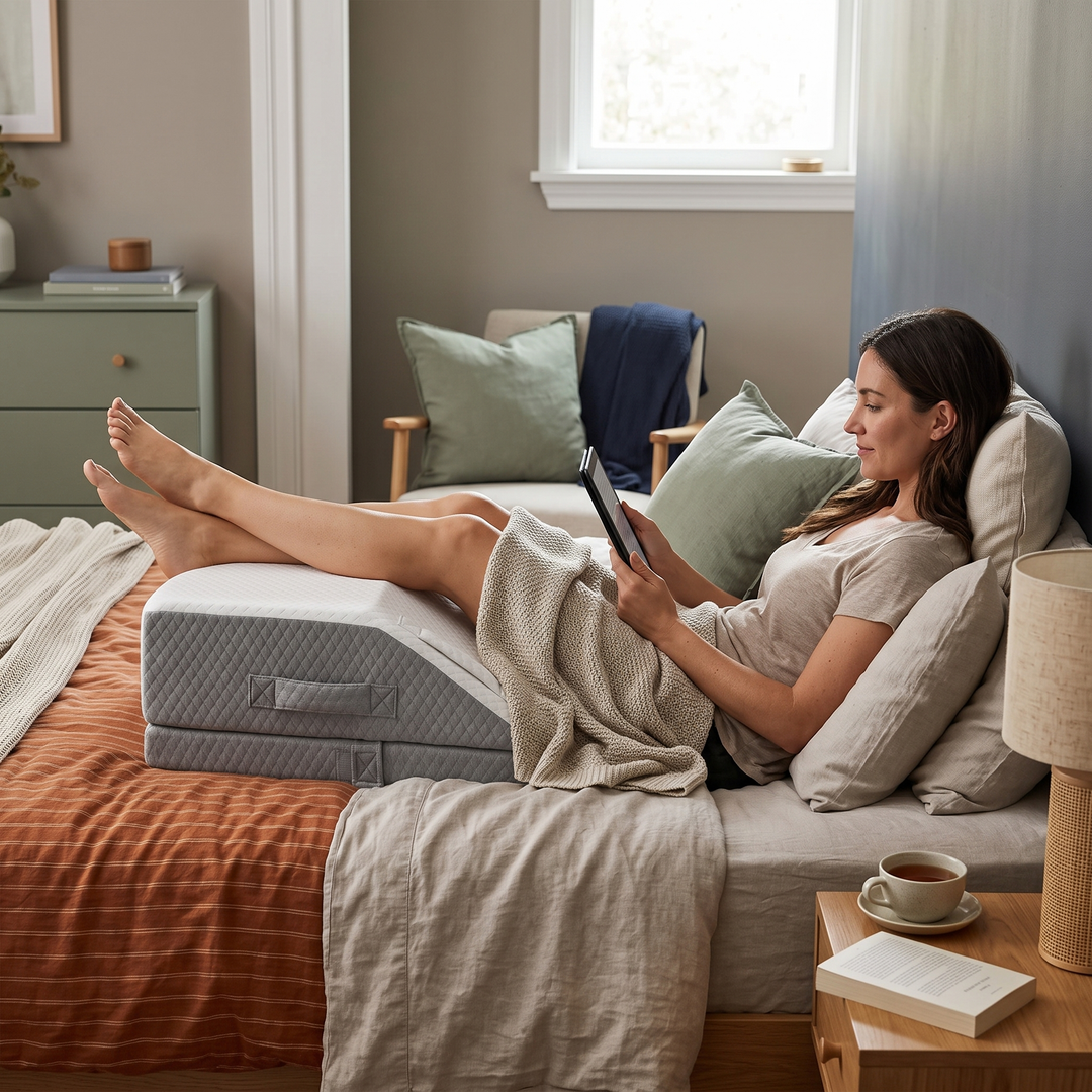 Comfort Elevation Memory Foam Wedge Pillow for Beds and Sofas | Gentle Incline for Relaxed Rest | Wedge Pillows