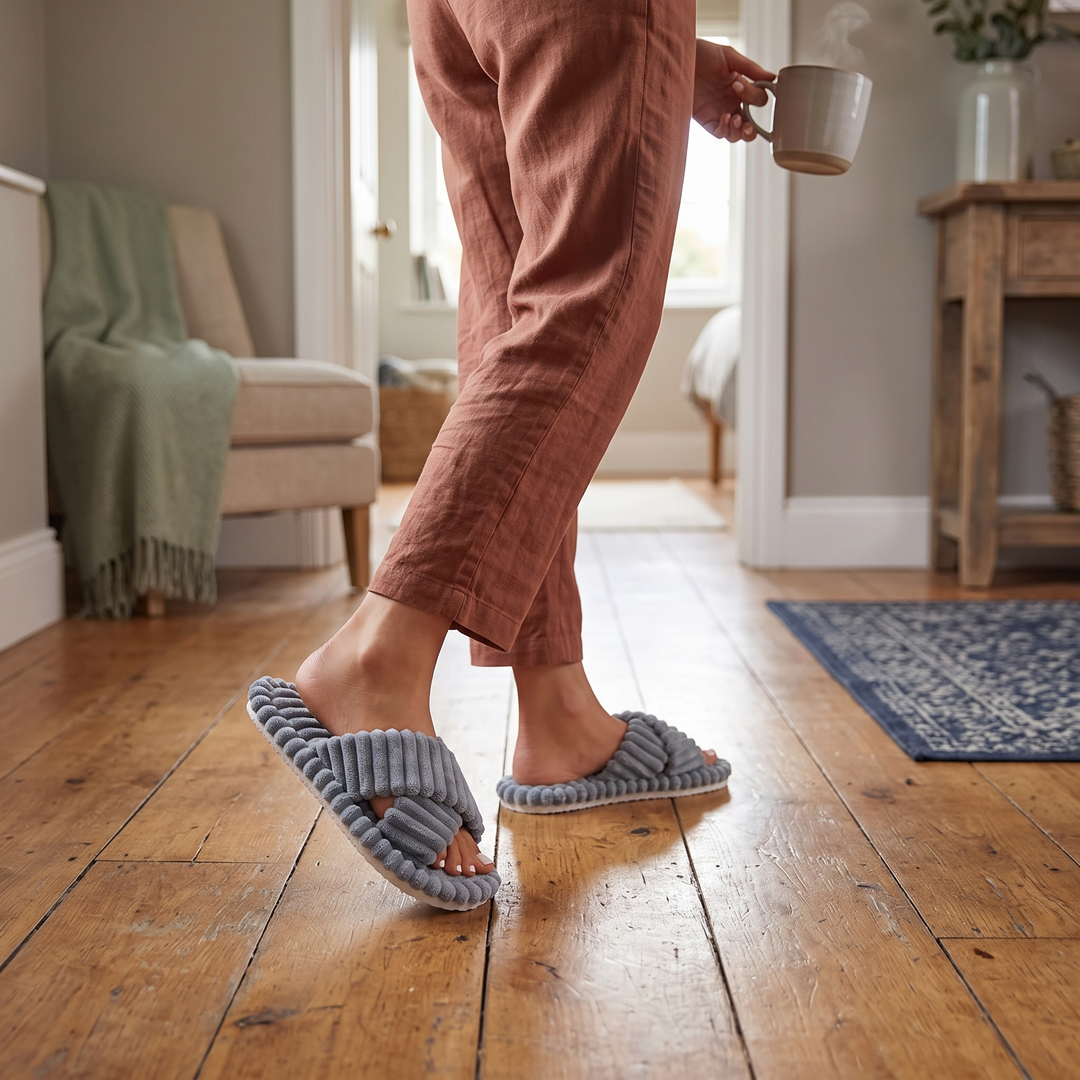 Cozy Plush Winter Moon Slippers with Cushioned Sole | Warm Moon-Shaped Steps for Winter | Slippers