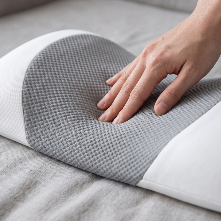 Contoured Memory Foam Lumbar Cushion with Anti Slip Base | Grippy Contoured Back Support | Lumbar Cushions