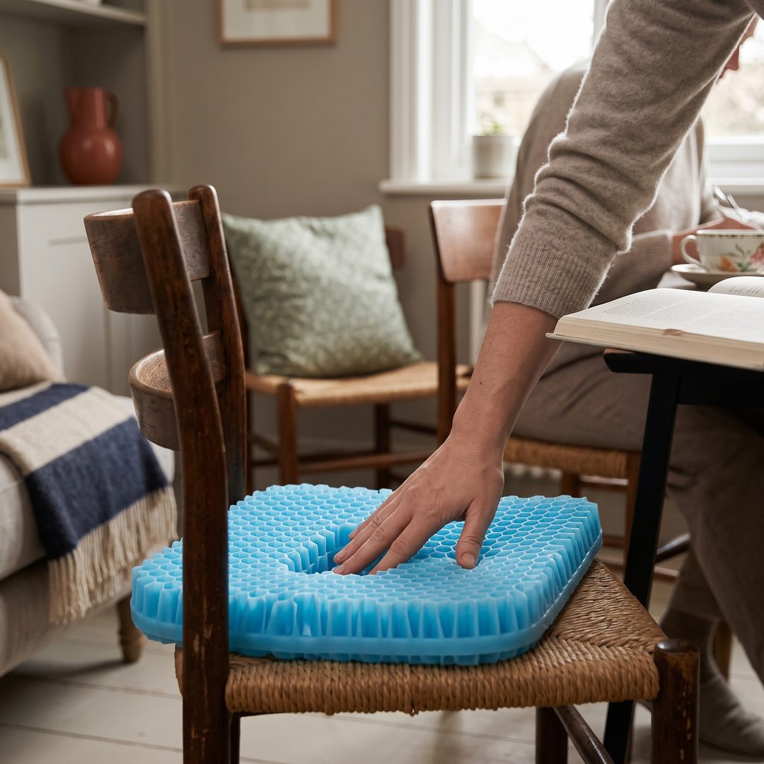 Cooling Honeycomb Gel Silicone Seat Cushion, 16 x 13in | Cooler Seating for Long Hours | Chair Cushions