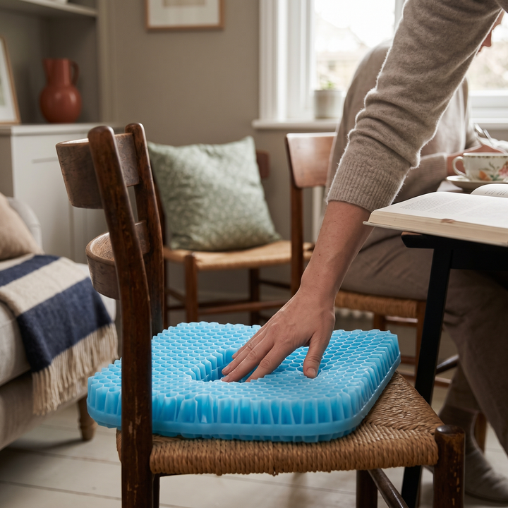 Cooling Honeycomb Gel Silicone Seat Cushion, 16 x 13in | Cooler Seating for Long Hours | Chair Cushions