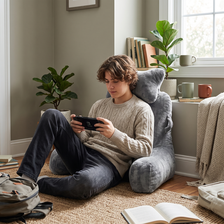 Extra Large Reading Bed Pillow with Detachable Roll | Comfy Backrest for Cozy Reading | Wedge Pillows