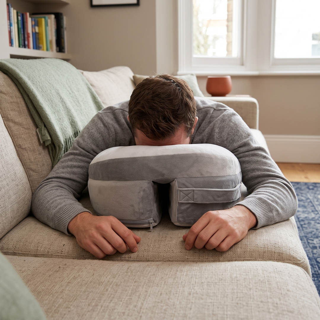 Face-Down Memory Foam Comfort Pillow with Warm and Cool Sides | Face-Down Rest with Open Space | Bed Pillows