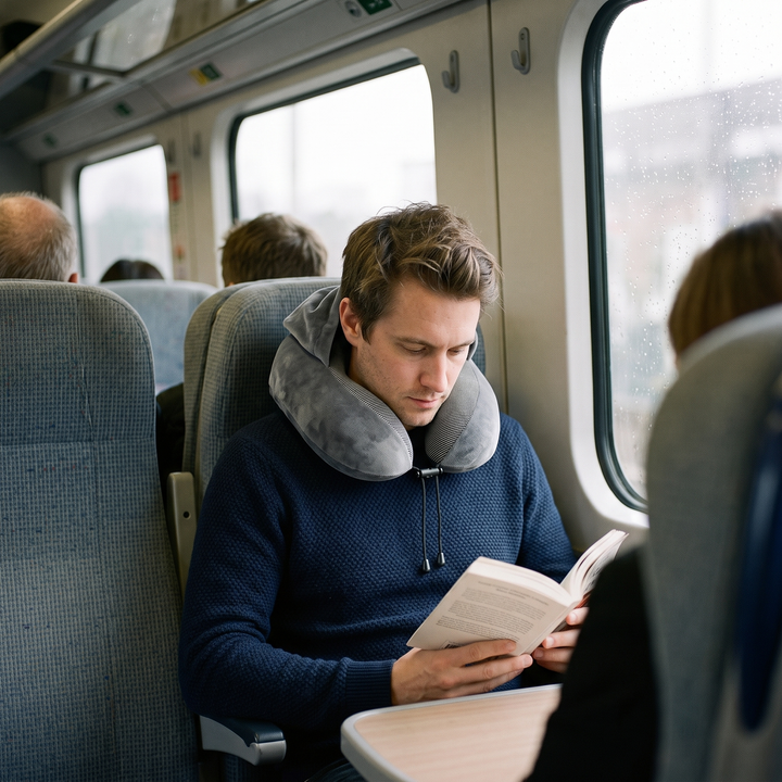 Hooded U-Shaped Memory Foam Travel Neck Pillow with Detachable Hood | Rest Anywhere with Hooded Comfort | Travel Pillows
