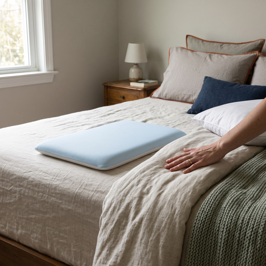 Hyper Slim Memory Foam Pillow for Stomach and Back Sleepers, 4in Low Profile | Ultra-Low Profile Sleep Comfort | Bed Pillows