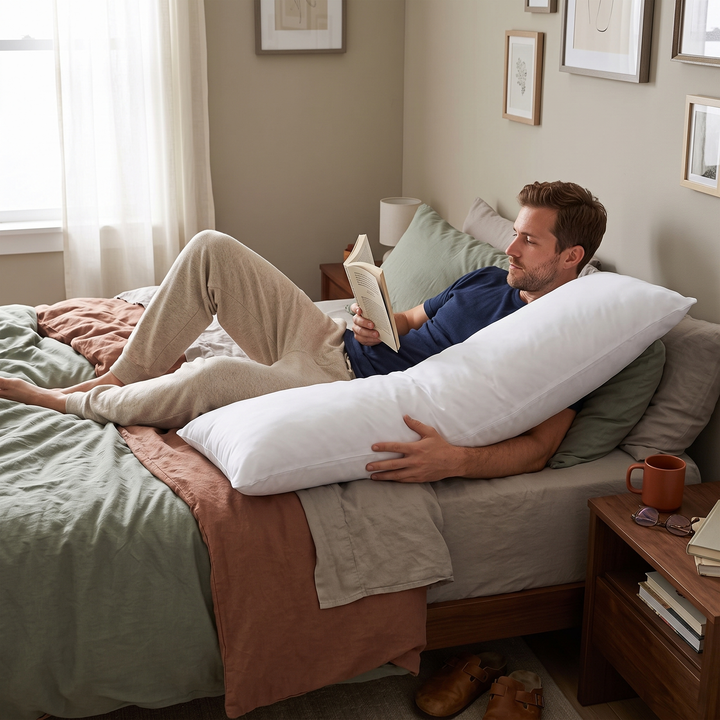 Large Breathable Body Pillow Insert in Three Sizes for Standard Long Covers | Full-Length Support Insert | Bed Pillows