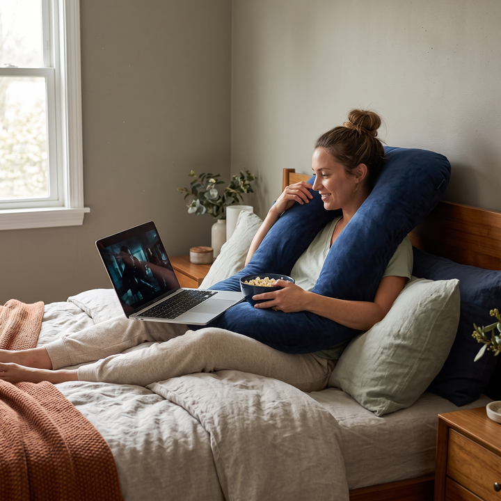 Cooling U-Shaped Full Body Pillow with Soft Microfiber Fill | Wraparound Support for Every Position | Bed Pillows