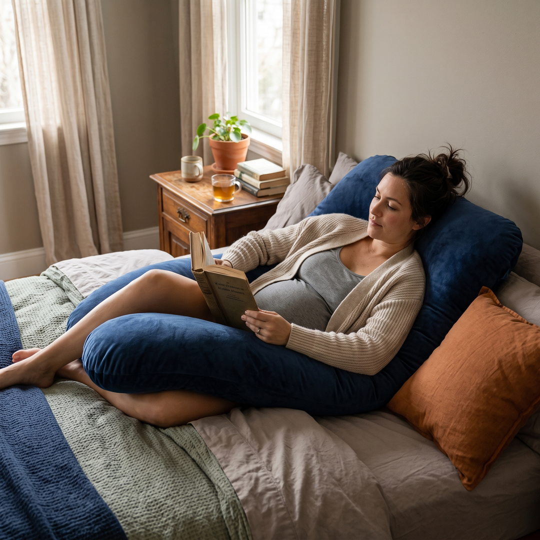 Cooling U-Shaped Full Body Pillow with Soft Microfiber Fill | Wraparound Support for Every Position | Bed Pillows