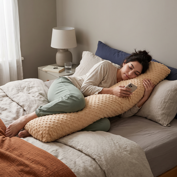 Plush Memory Fiber Body Pillow for Side Sleeping in Two Lengths | Hug-Worthy Support for Side Sleepers | Bed Pillows