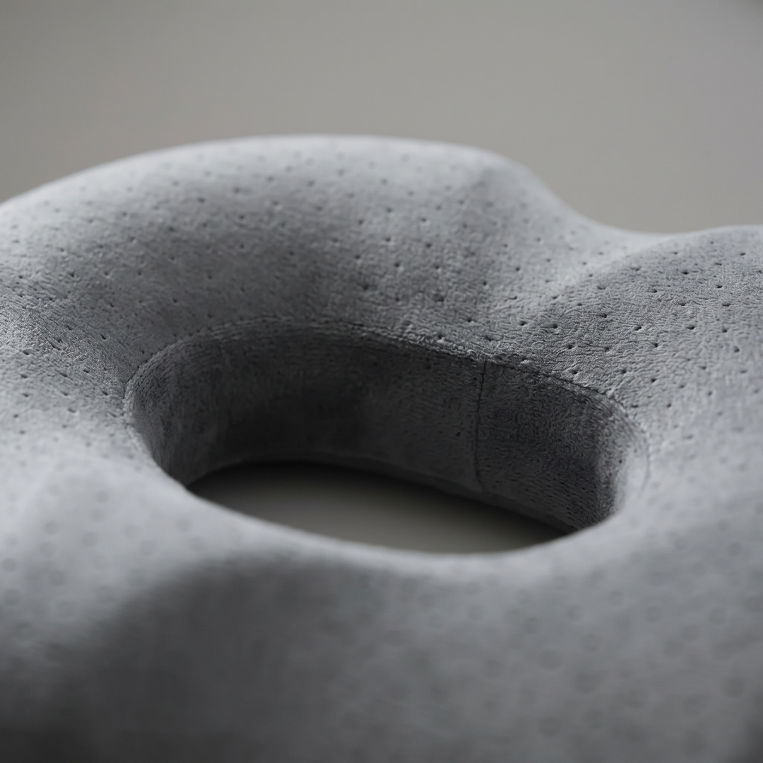Memory Foam Donut Chair Cushion with Removable Cover | Open-Centre Seat Comfort | Seat Cushions
