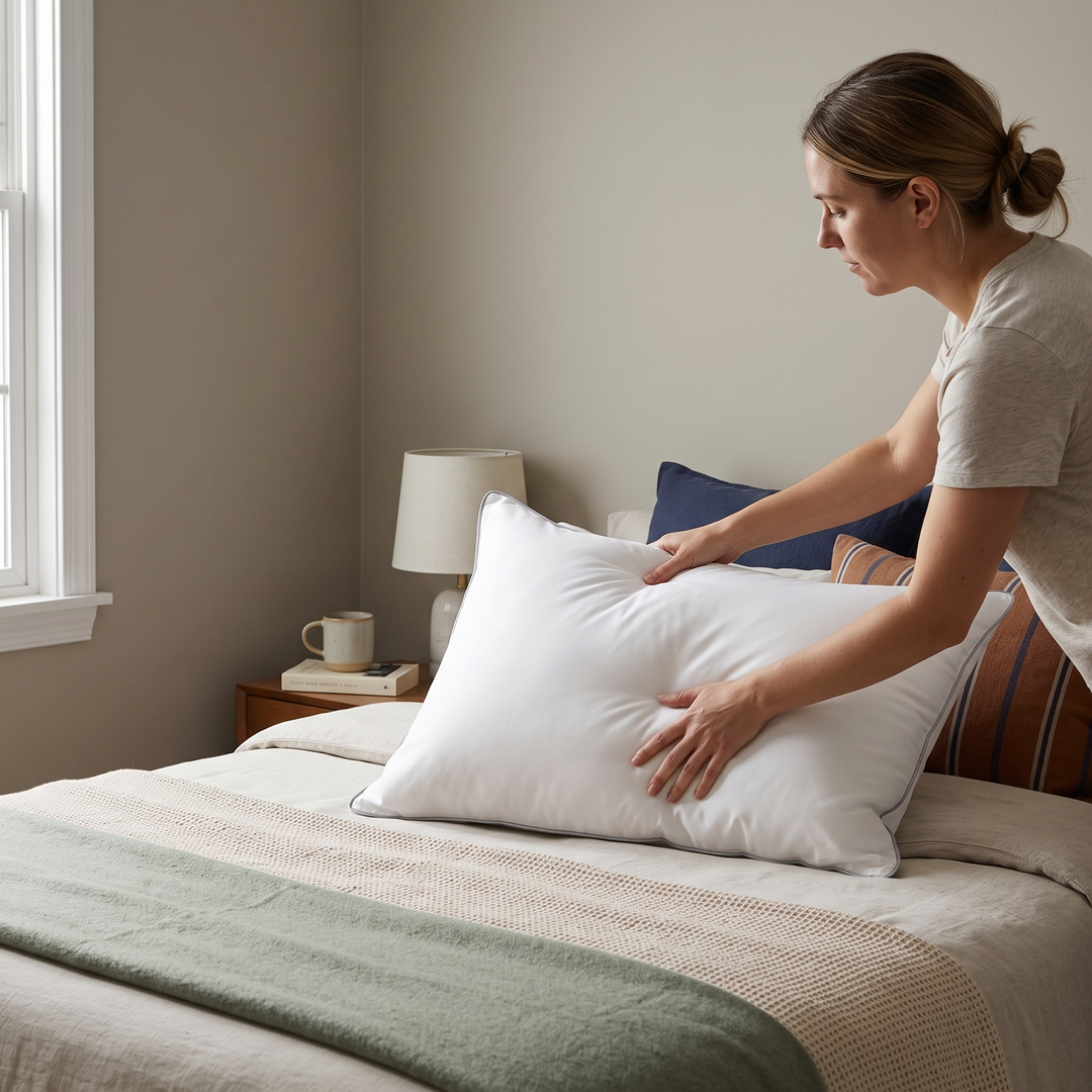 Natural Mulberry Silk Filled Pillow with Jacquard Cover | Soft, Breathable Hotel-Style Rest | Bed Pillows