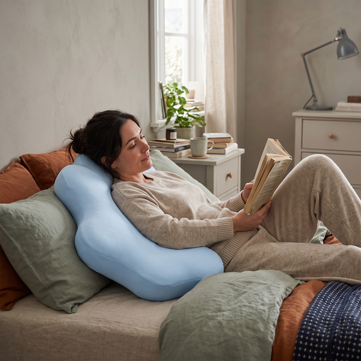 Plush Arm Pillow for Sleeping and Reading with Side Wings | Upright Comfort with Arm Support | Wedge Pillows