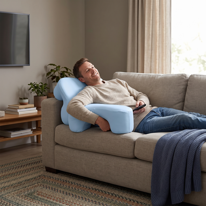 Plush Arm Pillow for Sleeping and Reading with Side Wings | Upright Comfort with Arm Support | Wedge Pillows