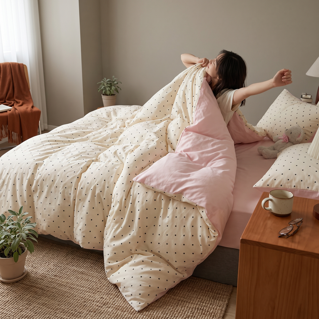 Soft Cloud Washed Cotton Bedding Set with Duvet Cover, Sheet and Pillowcases | Pre-Washed Softness from Night One | Bedding Sets
