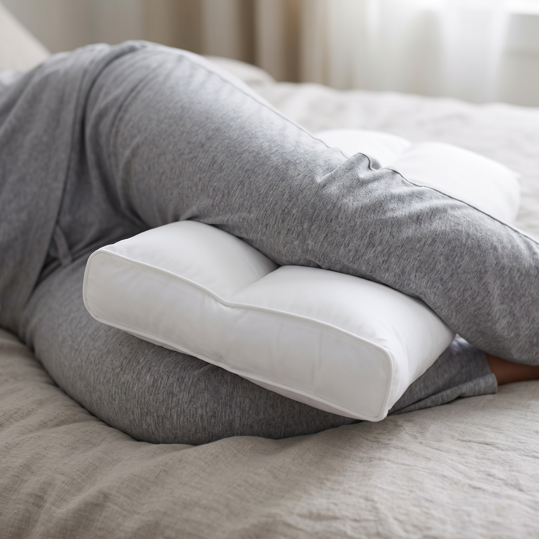Supportive Down-Alternative Knee Cushion for Side and Back Sleepers | Gentle Leg Support Through the Night | Bed Pillows