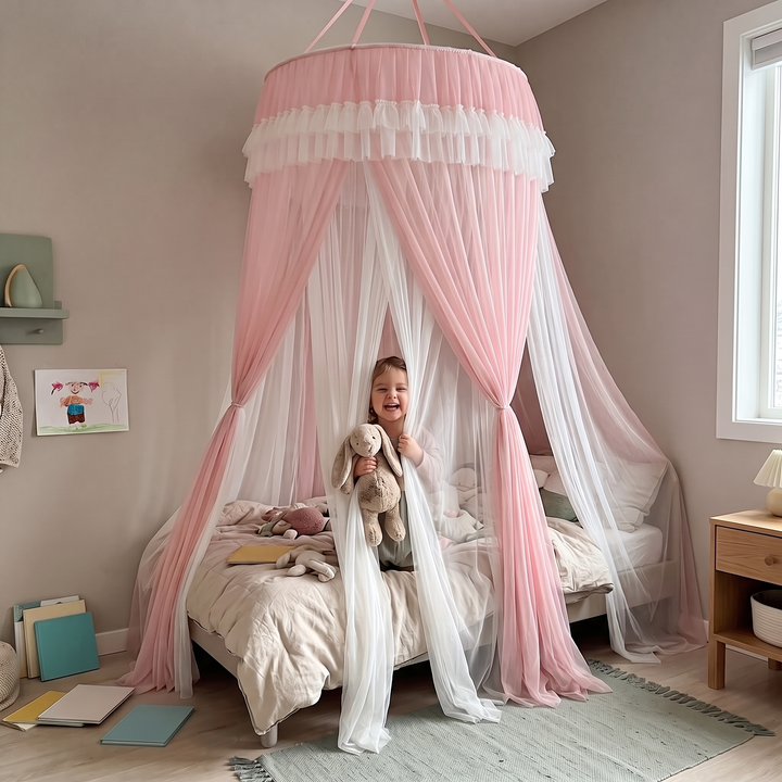 Kids Princess Dome Bed Canopy in Breathable Cotton Mesh | A Dreamy Corner for Little Sleepers | Bed Canopies