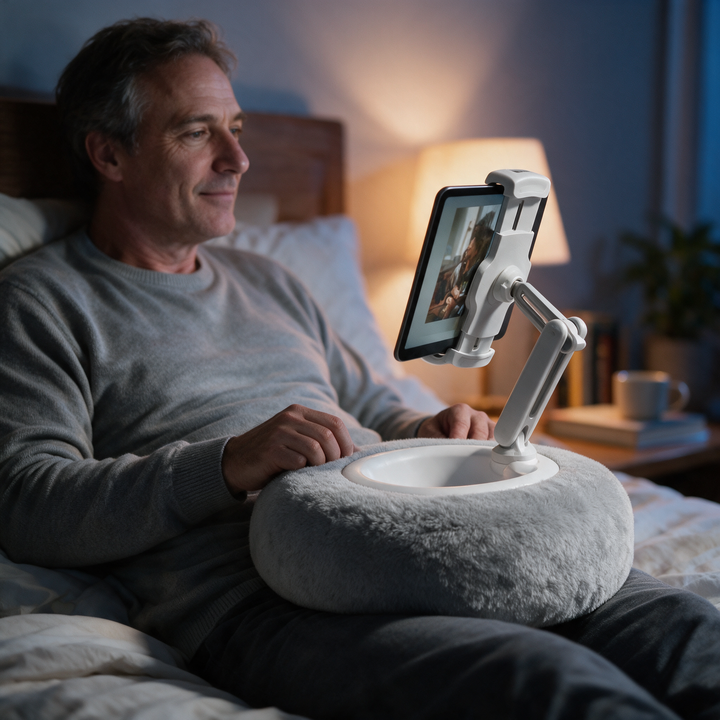 Plush Adjustable Tablet Pillow Stand for Bed and Sofa | Hands-Free Viewing Comfort | Tablet Stands