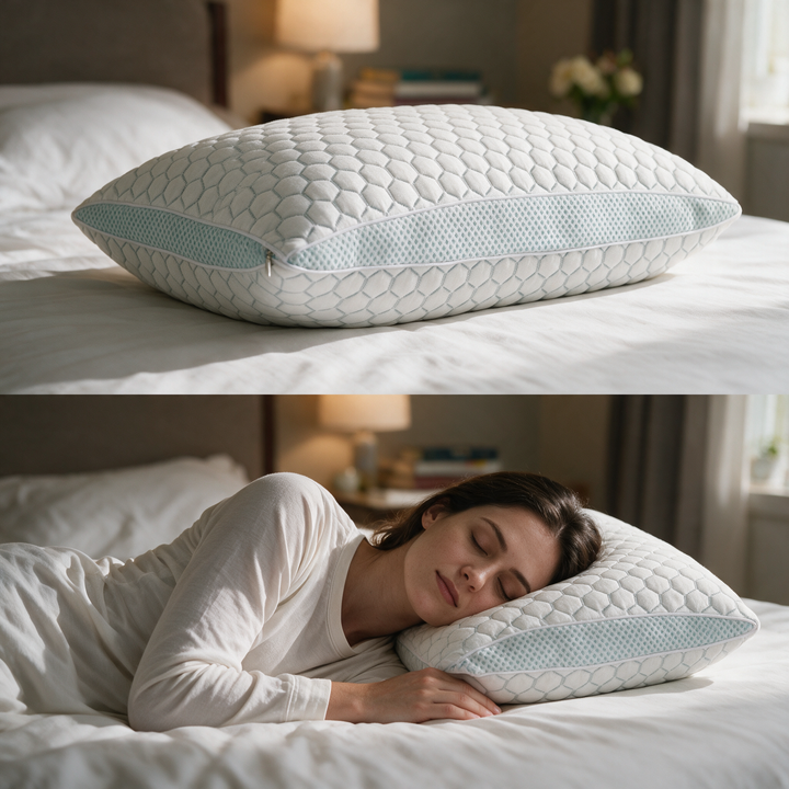 Adjustable Cooling Shredded Memory Foam Pillow with Washable Cover | Set Your Own Pillow Height | Bed Pillows