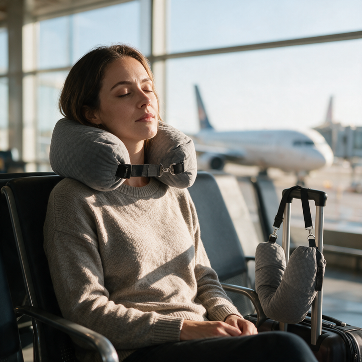 Stuffable Travel Neck Pillow You Fill with Clothes | Pillow and Packing Space in One | Travel Pillows