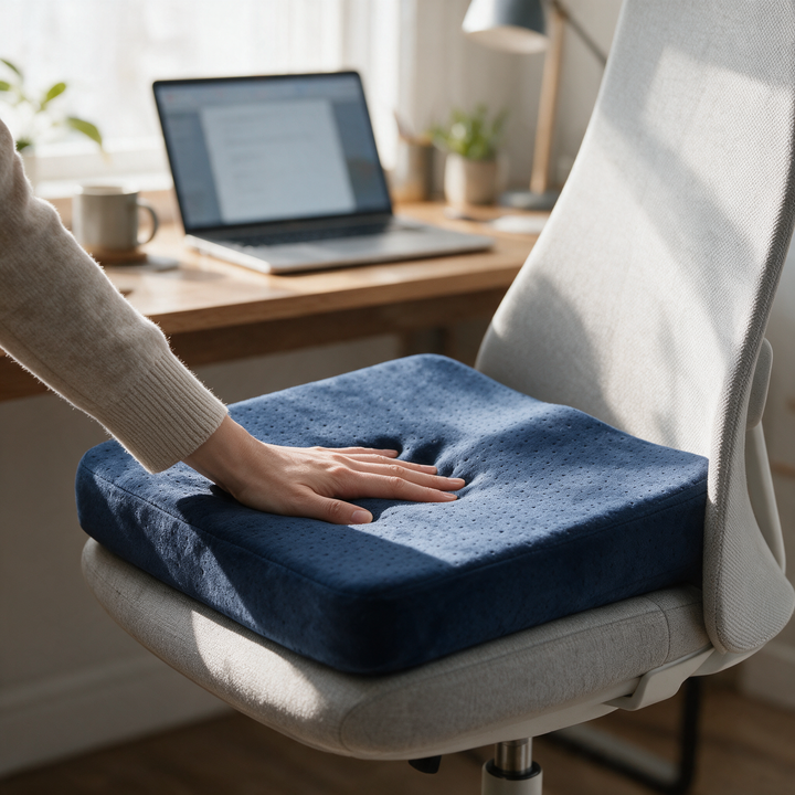 Dual-Layer Memory Foam Seat Cushion with Anti-Slip Base | Settled Comfort for Long Sits | Seat Cushions