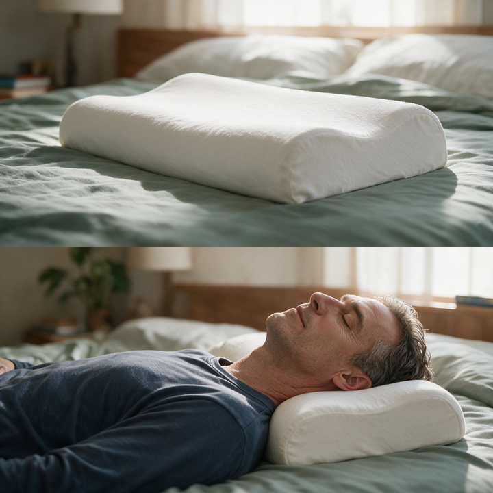 Dual-Height Contour Memory Foam Pillow for Side Sleepers | Two Heights, One Pillow | Bed Pillows