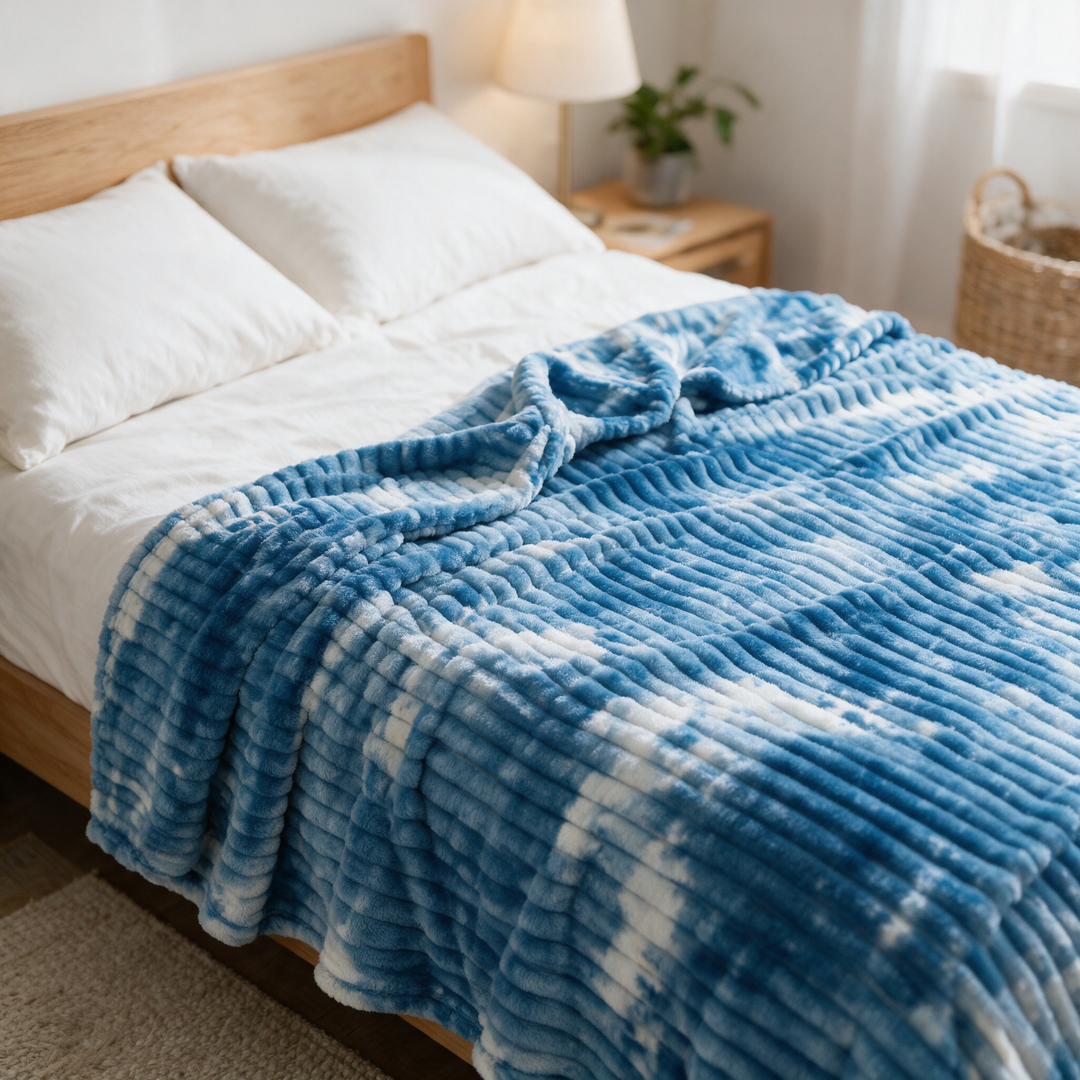 Thick Plush Tie-Dye Flannel Fleece Blanket in Four Sizes | Bold Color, Plush Warmth | Throw Blankets