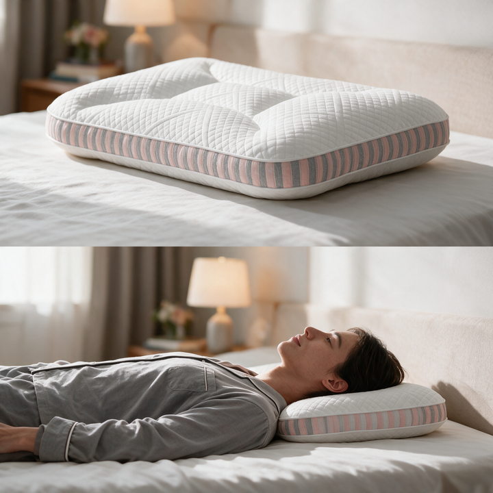 Low Profile Contour Pillow in 1, 2 or 3 Inch Heights | Thin Pillow, Defined Shape | Bed Pillows