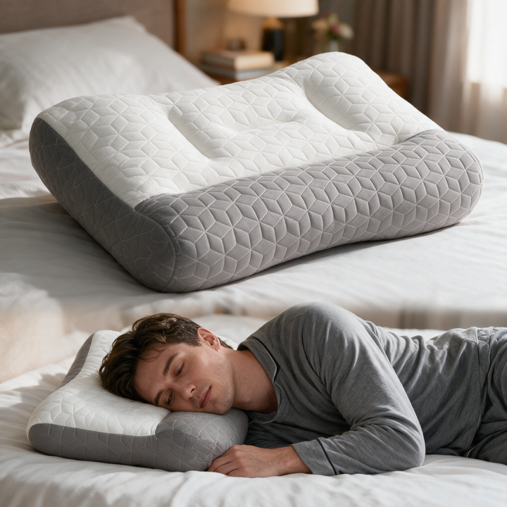 Dual Firmness Cervical Contour Pillow in Three Heights | Choose Your Height and Feel | Bed Pillows