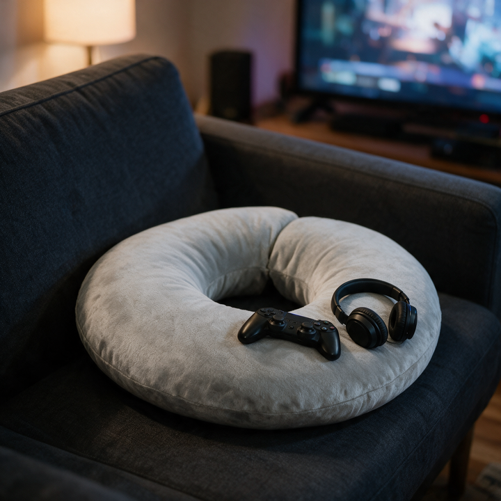 U-Shaped Lap Gaming Pillow with Arm Support and Velvet Cover | Soft Rest for Arms and Elbows | Support Pillows