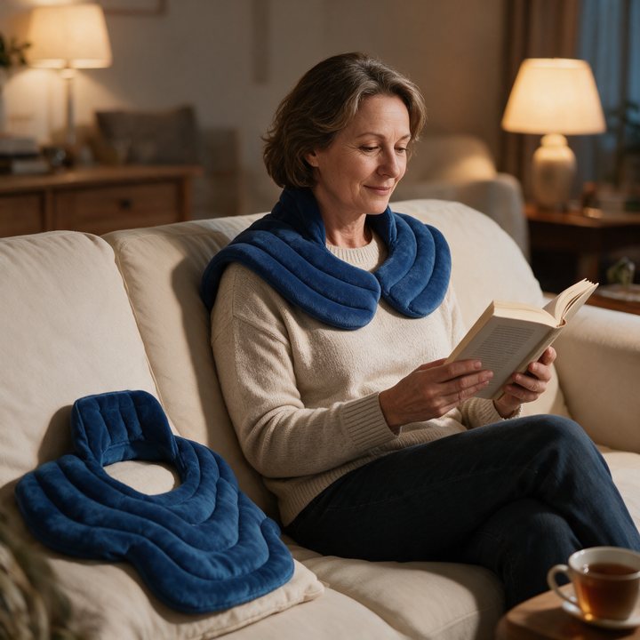 Microwavable Neck and Shoulder Heating Pad with Flaxseed Filling | Warm or Cool Neck Wrap | Heating Pads