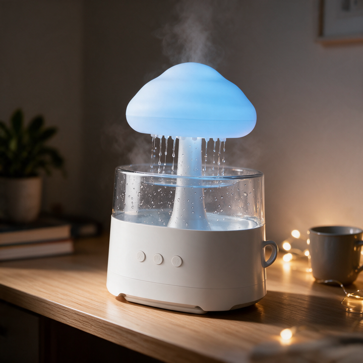 Rain Cloud Humidifier with Mood Light and Remote Control | Calming Rain Mist Ambience | Humidifiers
