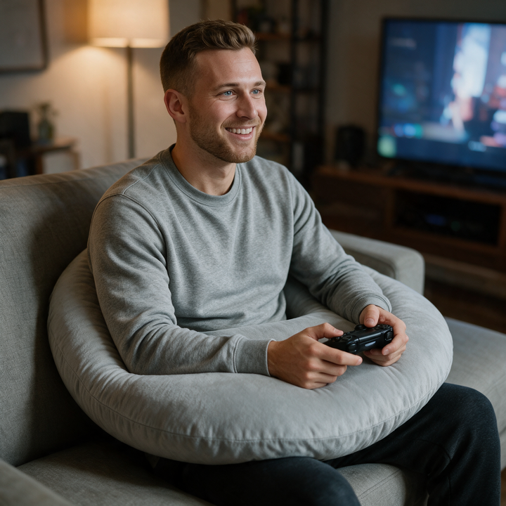 U-Shaped Lap Gaming Pillow with Arm Support and Velvet Cover | Soft Rest for Arms and Elbows | Support Pillows