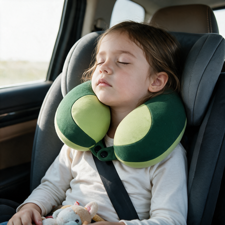 Kids Chin Support Travel Neck Pillow, Plush U-Shaped | Heads Up on Family Trips | Travel Pillows