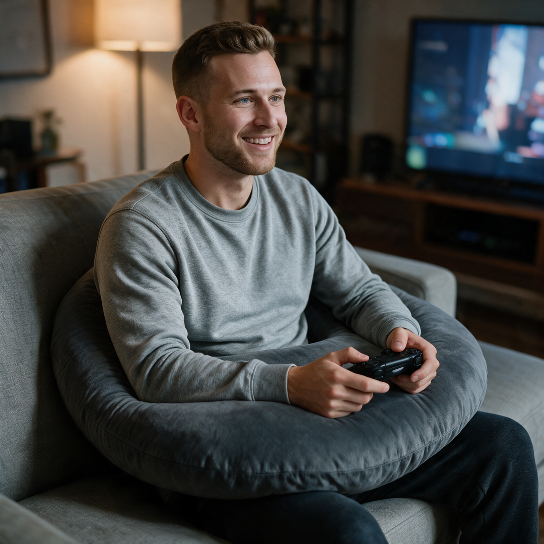 U-Shaped Lap Gaming Pillow with Arm Support and Velvet Cover | Soft Rest for Arms and Elbows | Support Pillows