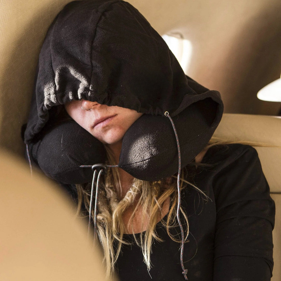 Hooded U-Shaped Memory Foam Travel Neck Pillow with Detachable Hood | Rest Anywhere with Hooded Comfort | Travel Pillows