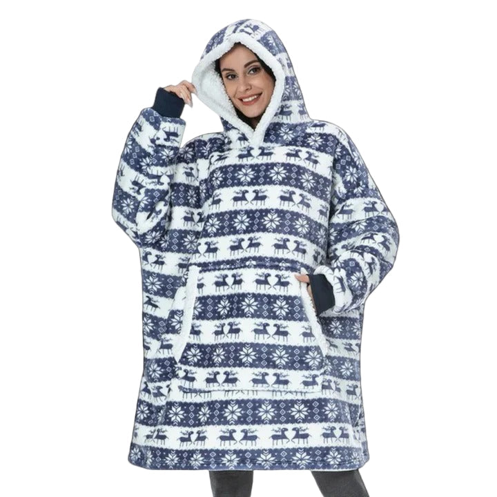 Giant Oversized Plaid Wearable Blanket Hoodie in Soft Flannel | Wear Your Blanket Anywhere | Wearable Blankets