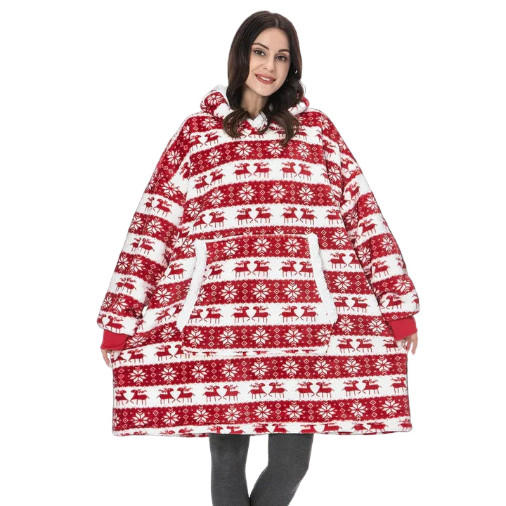 Giant Oversized Plaid Wearable Blanket Hoodie in Soft Flannel | Wear Your Blanket Anywhere | Wearable Blankets