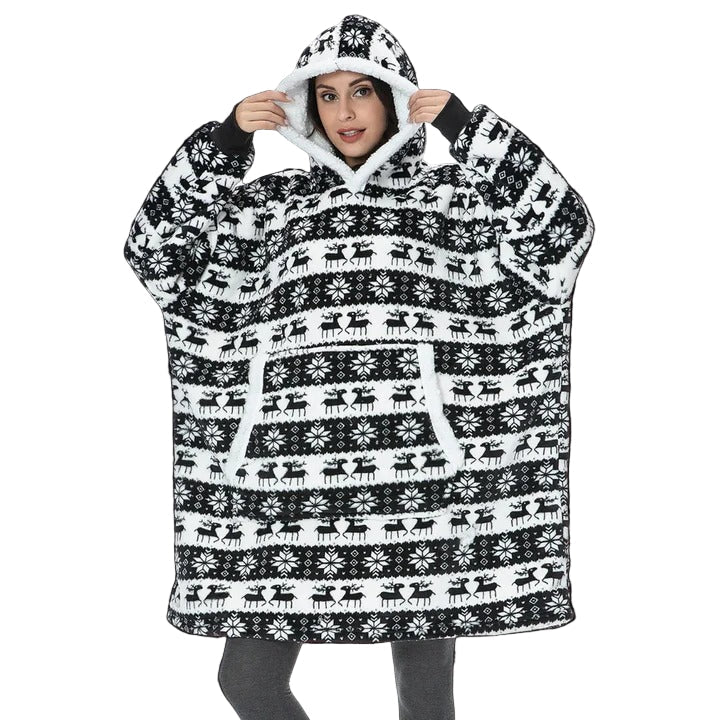 Giant Oversized Plaid Wearable Blanket Hoodie in Soft Flannel | Wear Your Blanket Anywhere | Wearable Blankets