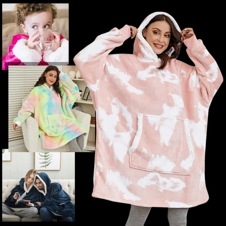 Giant Oversized Plaid Wearable Blanket Hoodie in Soft Flannel | Wear Your Blanket Anywhere | Wearable Blankets