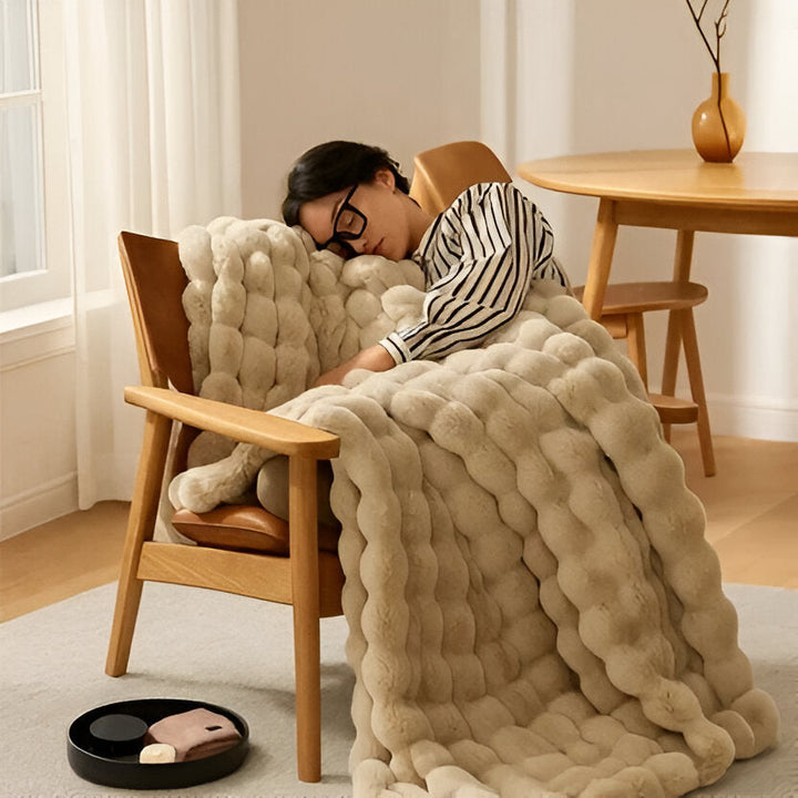 All-Season Textured Plush Throw Blanket, 39 x 63 in, Quick-Drying | Plush Throw for Any Season | Throw Blankets