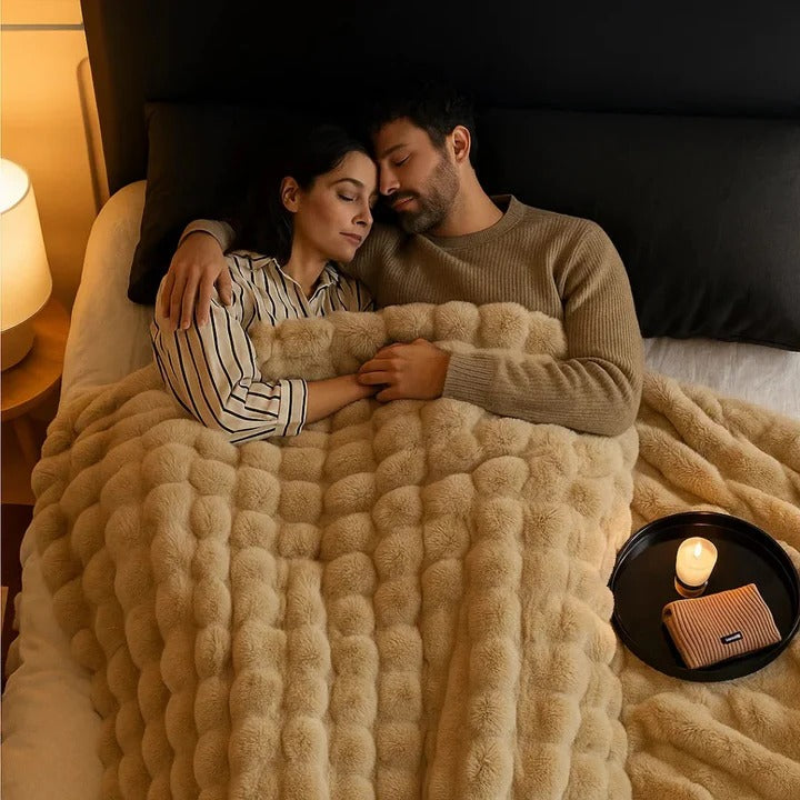 All-Season Textured Plush Throw Blanket, 39 x 63 in, Quick-Drying | Plush Throw for Any Season | Throw Blankets