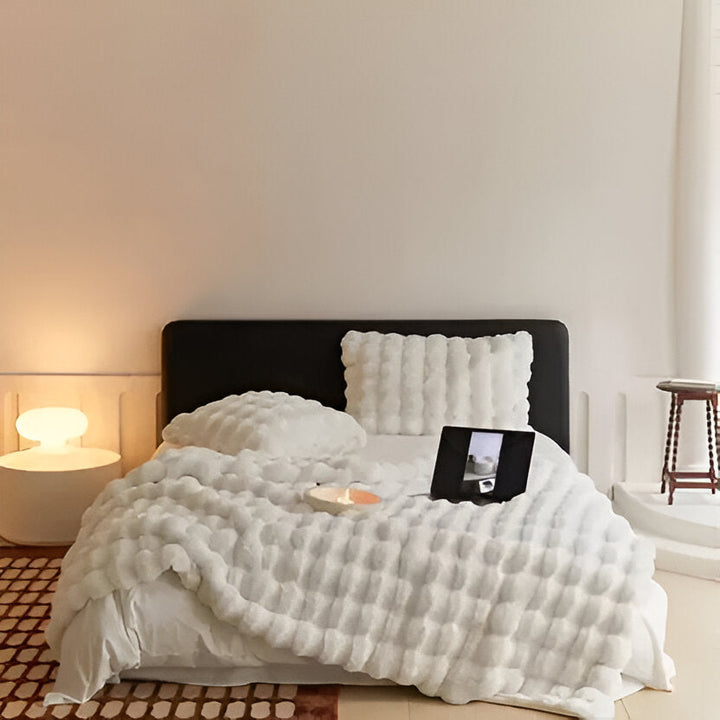 All-Season Textured Plush Throw Blanket, 39 x 63 in, Quick-Drying | Plush Throw for Any Season | Throw Blankets