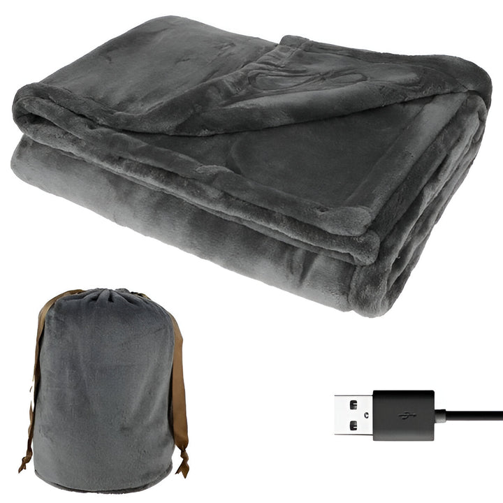Cordless Electric Heated Throw Blanket, USB Powered Flannel, 63 x 33 in | USB Flannel Heated Throw | Heated Blankets