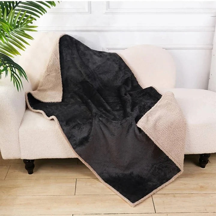 Waterproof Sherpa Fleece Dog Blanket and Furniture Protector, Reversible | Waterproof Pet Furniture Cover | Pet Blankets