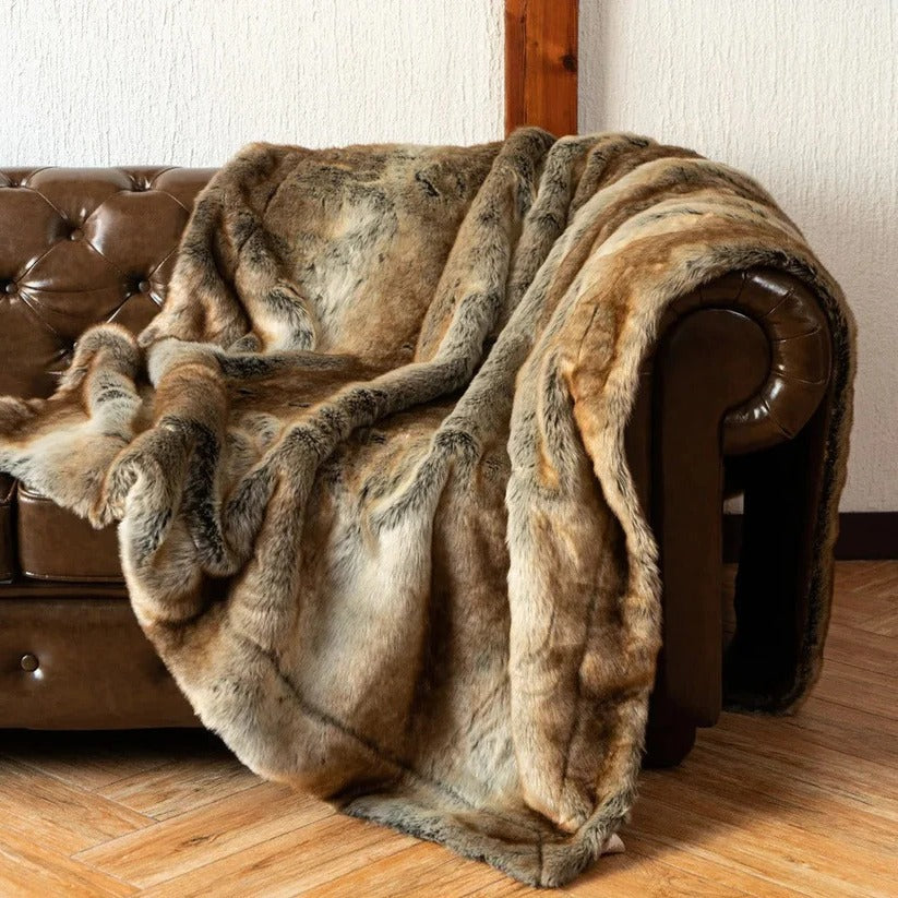 Faux Fox Fur Throw Blanket, Heavy Velvety Pile, Three Sizes | Heavyweight Faux Fox Fur Luxury | Throw Blankets